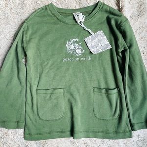 NWT Kate Quinn Organic Cotton Sweatshirt 🌎peace on earth ☮️ Size 3T